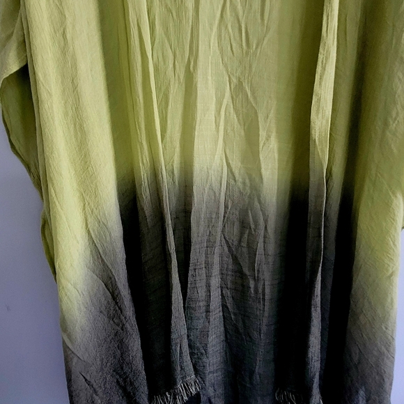 Umgee Ombrè Green and Gray Long Kimono Jacket Lightweight Hi Low Size XL - Picture 3 of 5